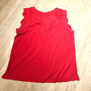 Scalloped sleeve AVA top